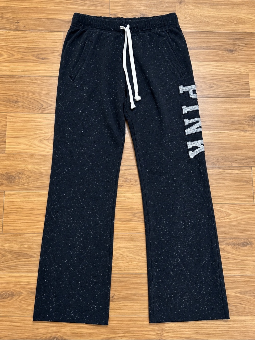 PINK Victoria's Secret Black Sparkle Drawstring Joggers